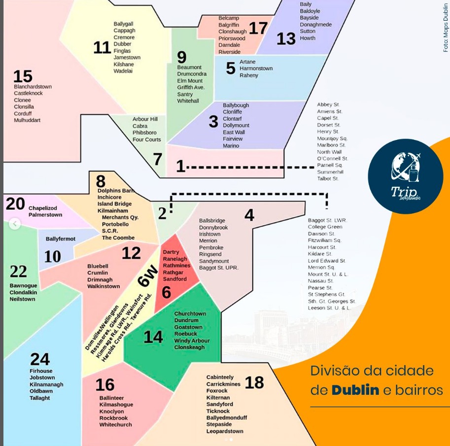 Divisão urbana da cidade de Dublin e bairros